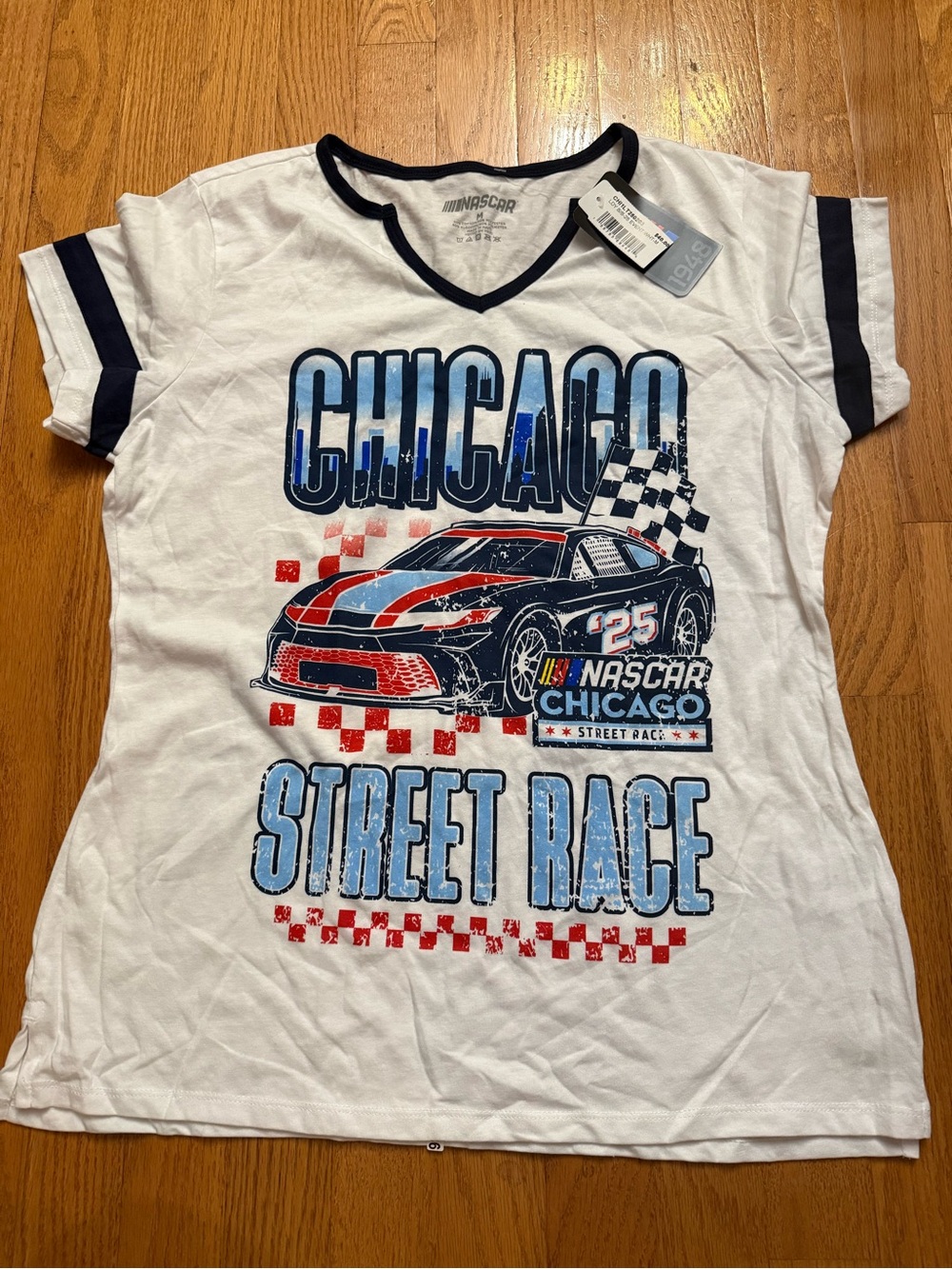 NASCAR Chicago White & Navy 'Street Race' Tee